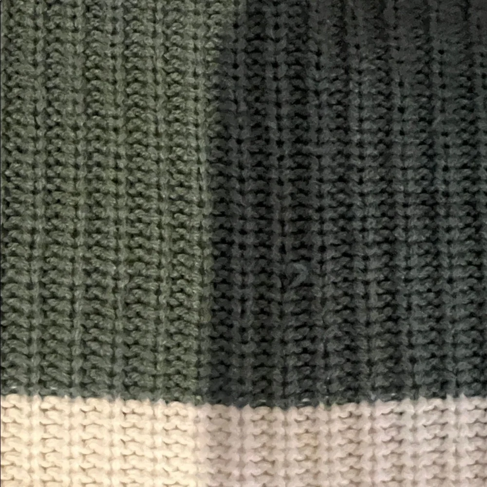Cozy Kids Striped Sweater - Green and Cream - Picture 3 of 4